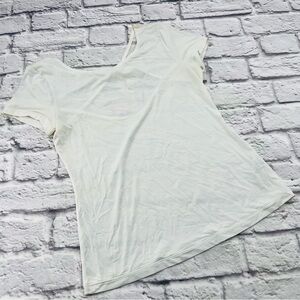 ZYIA Active White Short Sleeve Tee Twist Open Back Size XS Casual